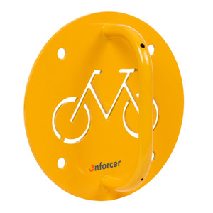 Bike Rack Wall Mounted Round Galvanised Yellow