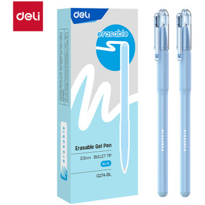 Deli Erasable Gel Pen 0.5mm Blue