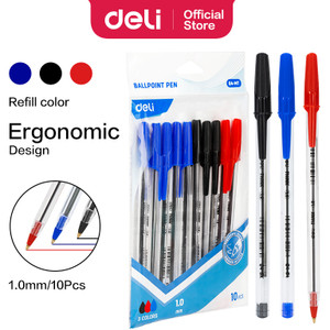 Deli Assorted pens medium pack of 10