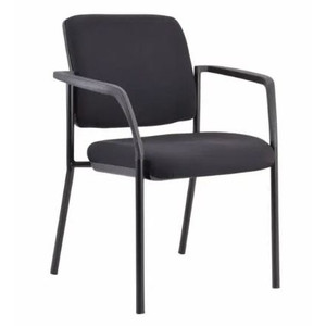 Buro Lindis 4 Leg Chair With Arms Black Powder coated Frame Black Fabric Seat and Back