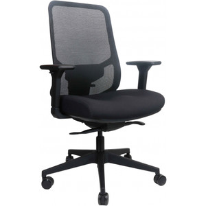 Parker Mesh Task Chair with Arms Rated Up to 135 Kg - Black with Black Frame, Each