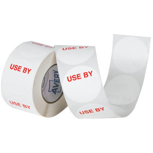 Avery Round Removable Labels 40mm "Use By" Roll of 500 Labels