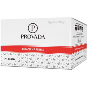 Provada Signature 1ply Quarter Fold White Lunch Napkin 30cm x 30cm, Pack of 500