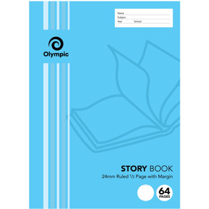 Olympic Storybook 24mm Ruled 64 page 100gsm (Equiv. Drill)