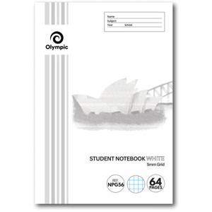 Olympic NSW Student Book NPG56 250 x 175mm 64 Page 5mm Grid White Each