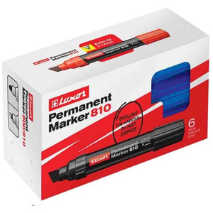Luxor Jumbo Permanent Marker 810, Blue Box of 6