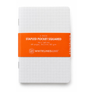 Whitelines Pocket Notebook 90 x 140mm 5mm Squared 48 Page 80gsm | Pack Of 3