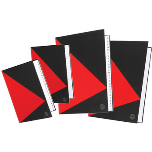 MARBIG A5 NOTEBOOK HARD COVER RED & BLACK A5 200PG