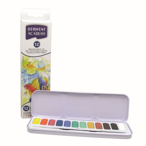 DERWENT ACADEMY PAN SET Watercolour 12