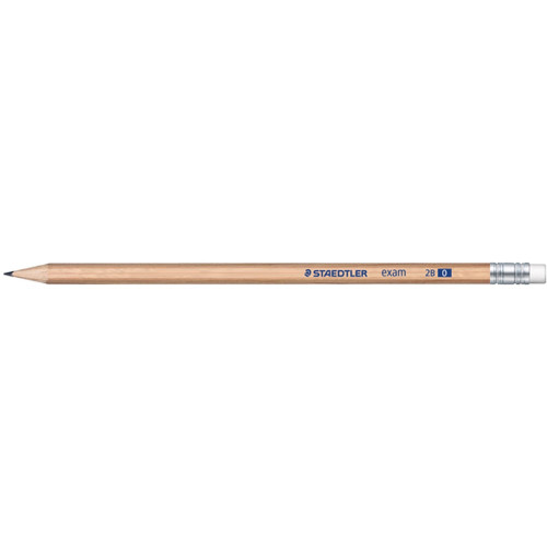 Staedtler 132 Exam Eraser Tip Natural Graphite Pencil - 2B, Pack of 12