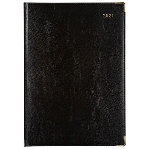 CUMBERLAND CORPORATE DIARY A4,Week-Open,Leatherette Black (2024)