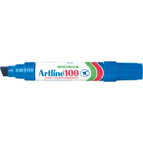 ARTLINE 100 PERMANENT MARKERS 12mm Chisel Blue Blister