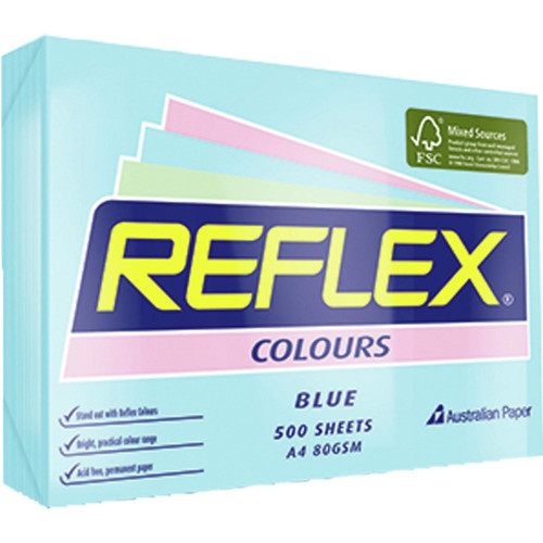 REFLEX TINTS COPY PAPER 80GSM A3 Blue 161566