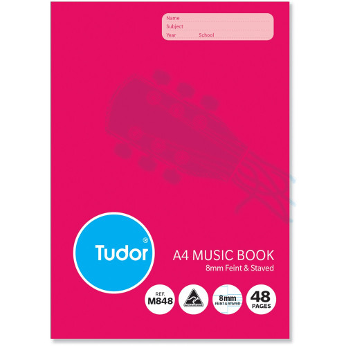 TUDOR MUSIC BOOK M848 48Pg A4 210x297mm Feint&Staved