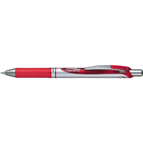 Pentel BL77 Energel Xm Deluxe Retractable Gel Ink Pen 0.7mm Red, Each
