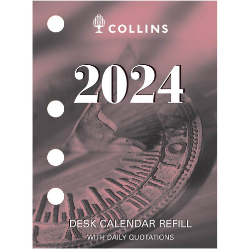 COLLINS DESK CALENDAR REFILLS Day to Page Side Opening (2024)