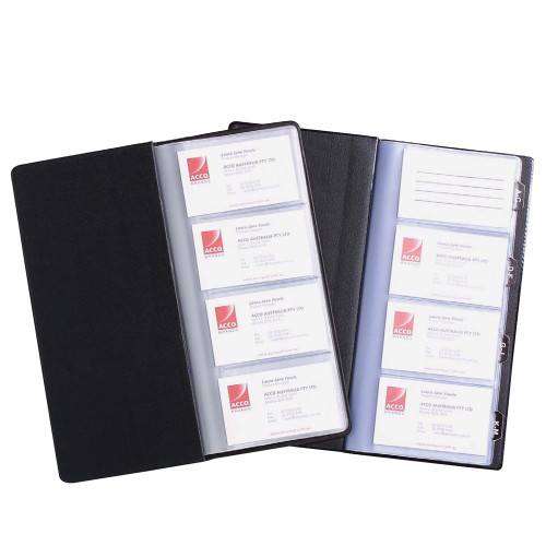 MARBIG BUSINESS CARD BOOK Indexed Black