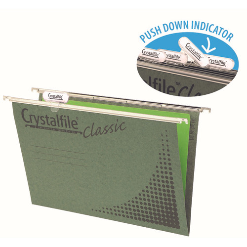 CRYSTALFILE SUSPENSION FILE Classic Foolscap Complete Green 20 Pack