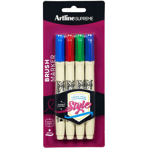 ARTLINE SUPREME BRUSH MARKER Assorted Pack of 4