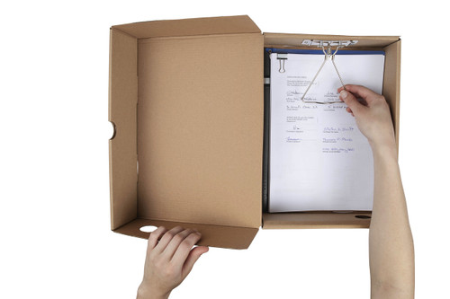 MARBIG ENVIRO BOX FILE A4 80MM KRAFT 85x240x330