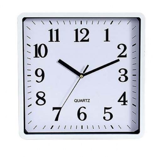 CARVEN CLOCK SQUARE WHITE FRAME 250mm