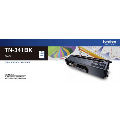 BROTHER TN-341BK ORIGINAL BLACK TONER CARTRIDGE Suits HL L8250CDN / HL L8350CDW / MFC L8600CDW / MFC L8850CDW