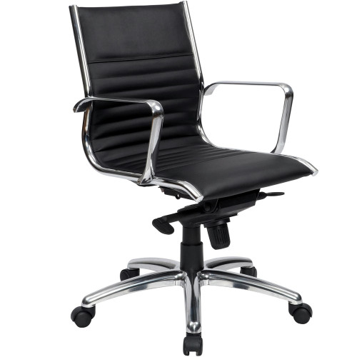 COGRA EXECUTIVE CHAIR MEDIUM BACK Black Leather Seated