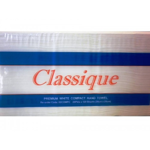 CLASSIQUE COMPACT HAND TOWEL 20 X 25CM 20pkts x 120sheets