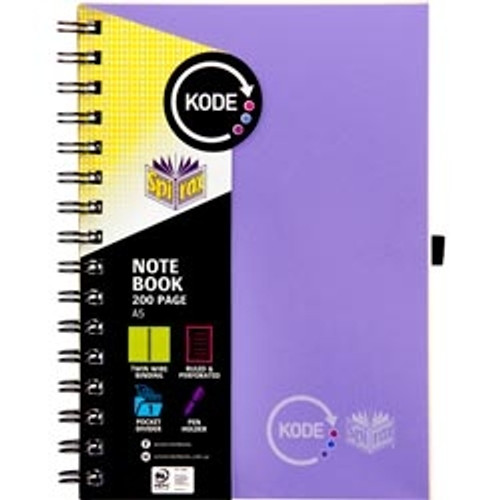 SPIRAX KODE PP NOTEBOOKS A5 3 Subject 200 page Assorted *** While Stocks Last ***