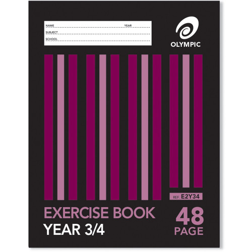 OLYMPIC EXERCISE BOOKS 48Pg Yr3/4 QLD Ruling 225x175