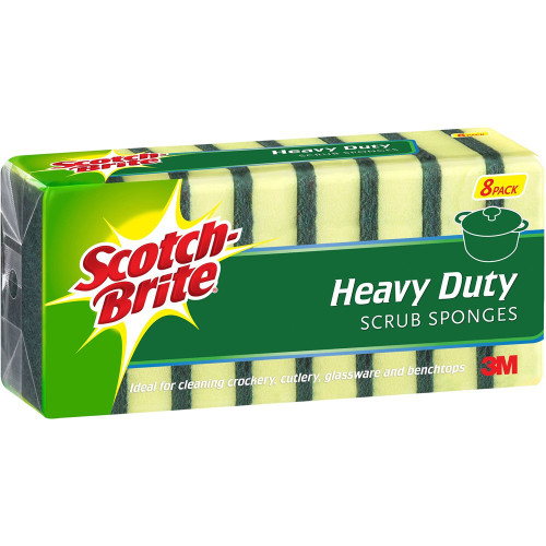 SCOTCH-BRITE SPONGE Heavy Duty Scrub Pack of 8