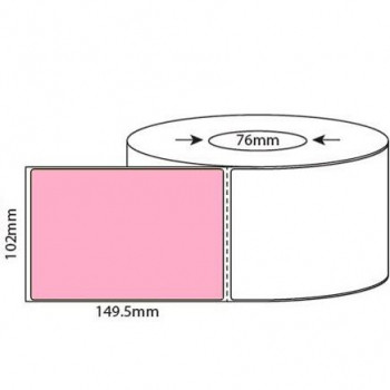 THERMAL TRANSFER LABELS Fluoro Pink, 102mm x 150mm, 1K Per Roll (Price per Roll, MOQ 4)