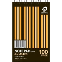 Olympic Shorthand Spiral Note Pad SP63 127 x 203mm 100 Page 8mm Top Bound(142456)