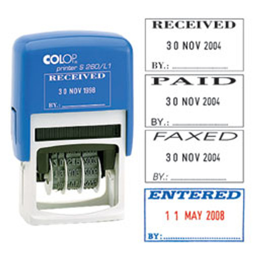 COLOP SELF INKING DATER WITH MESSAGE S260/L1 Received Dater
