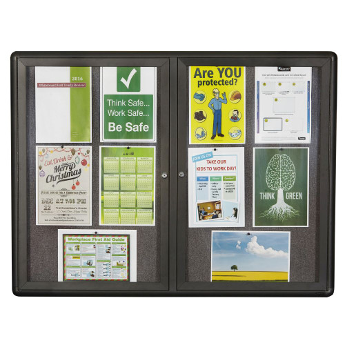 QUARTET FABRIC BULLETIN BOARD Enclosed Alum Frame 1200x900mm