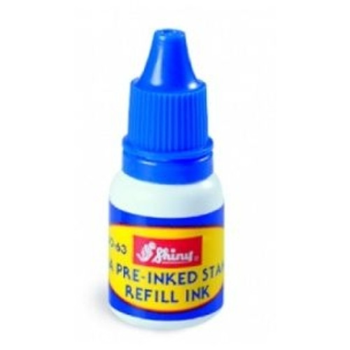 SHINY PRE-INKED STAMP INK REFILL Blue 10cc SO63
