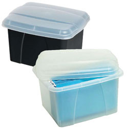 CRYSTALFILE PORTA BOX Large W400xD490xH285mm Black/Clear Lid