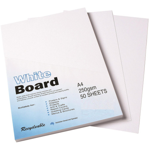 CUMBERLAND WHITE/PASTE BOARD A4 250gsm