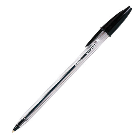 BIC CRISTAL BALLPOINT PEN Medium Black, Bx12 954375