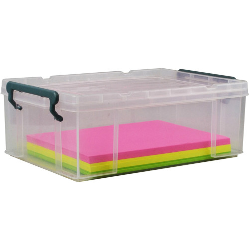 ITALPLAST 10 Litre Stacka Storage Box with Lid - Clear, Each