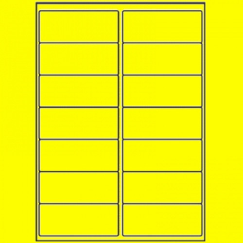 FLUORO YELLOW LABELS 14 UP 99 X 40MM (Box of 100)