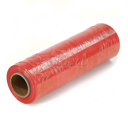 STRETCH WRAP FILM HAND ROLL Red 20um x 500mm x 450mtr Blown