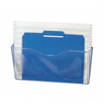 DEFLECT-O DOCUPOCKET WALL POCKET Landscape Clear, Suitable for A4 and Legal/Foolscap