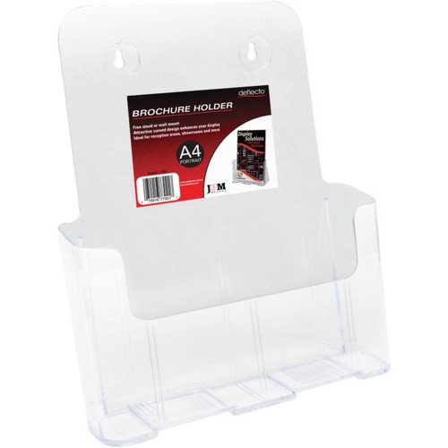 DEFLECTO STANDARD BROCHURE HOLDER SINGLE TIER A4 PORTRAIT CLEAR