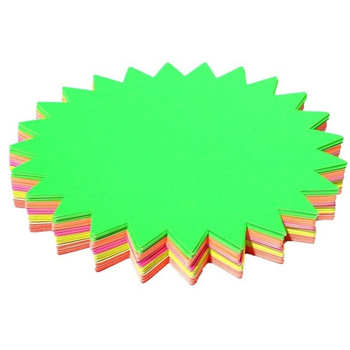 Brenex Fluoro Starburst 205mm Diameter Single Sided Assorted Pack of 60 Sheets (80315)