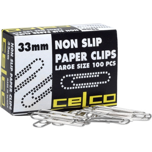 CELCO PAPER CLIPS 33mm Metallic BOX 800 ## REPLACED BY ACO-975262 ##