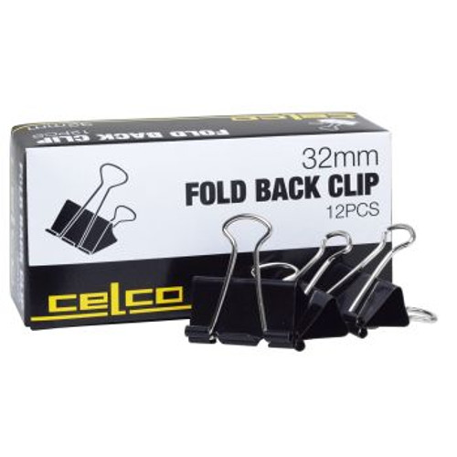 CELCO FOLDBACK CLIP NO200 32MM BX12