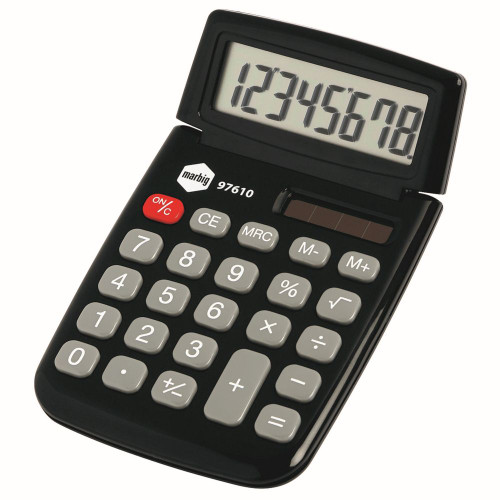 MARBIG POCKET CALCULATOR 8 Digit Dual Power Black