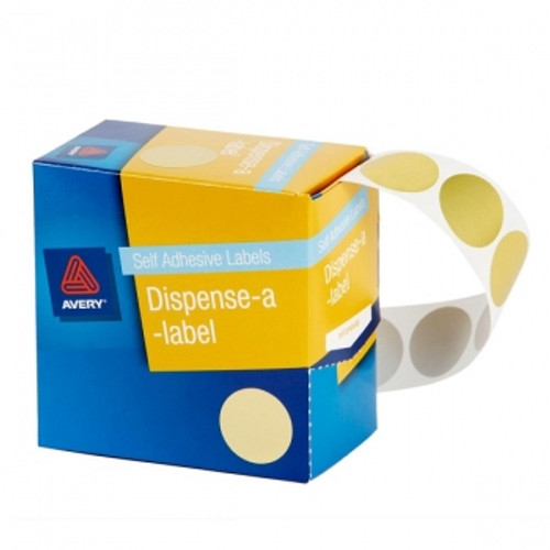 AVERY DISPENSER LABELS Circles DMC24GO 24mm Gold, Pk250