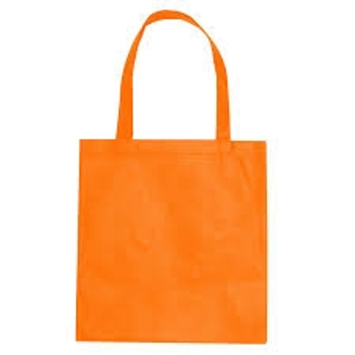 ORANGE NON WOVEN BAG WITH NO GUSSET 80GSM POLYPROPYLENE LONG SHOULDER HANDLES 38CMX42CM